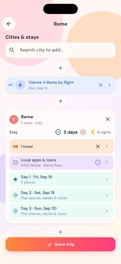 Cities and stays