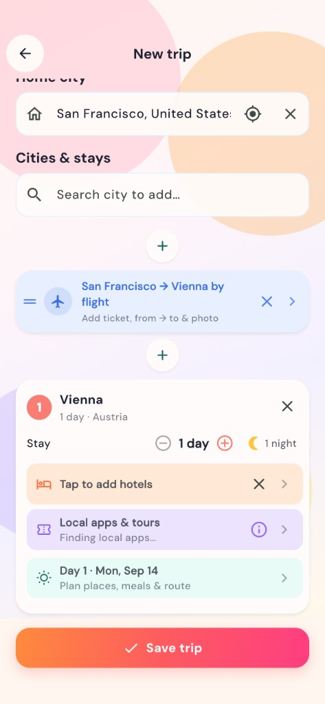 IPlan new trip