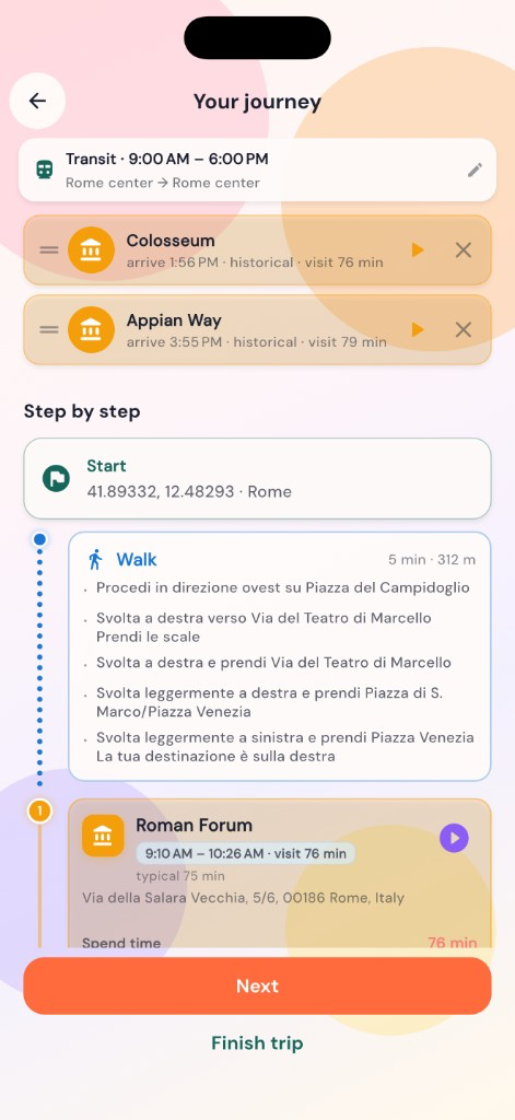 Journey steps