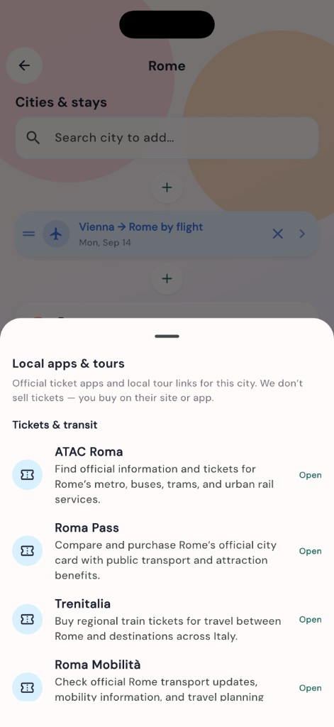 Local apps and tours